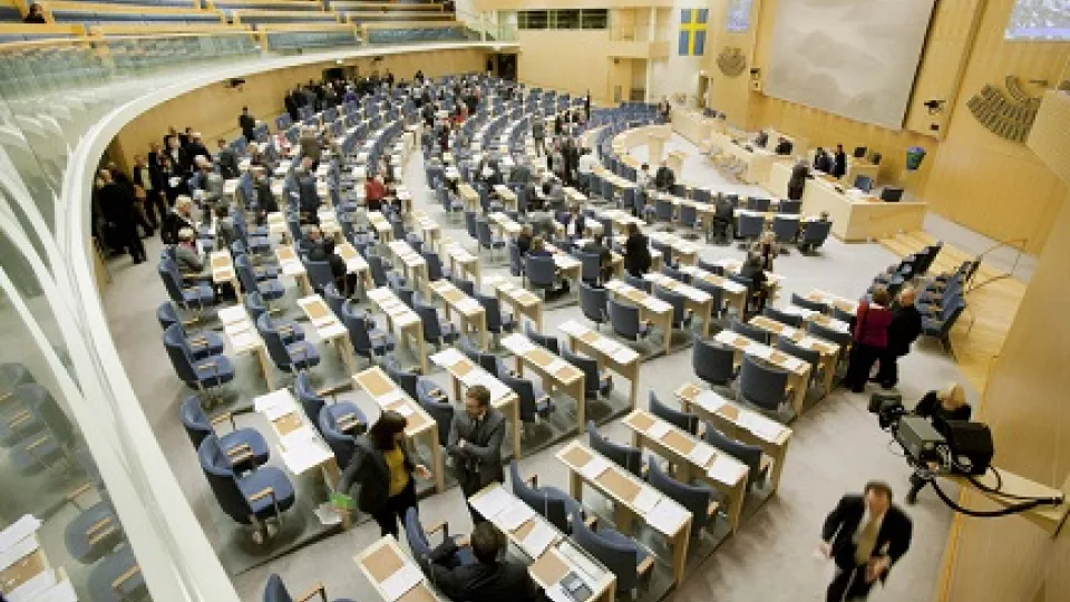 Inside the swedish parliament building 