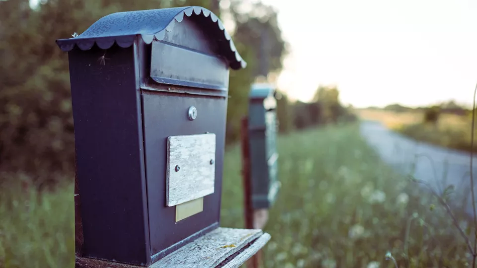Mailbox in countryside