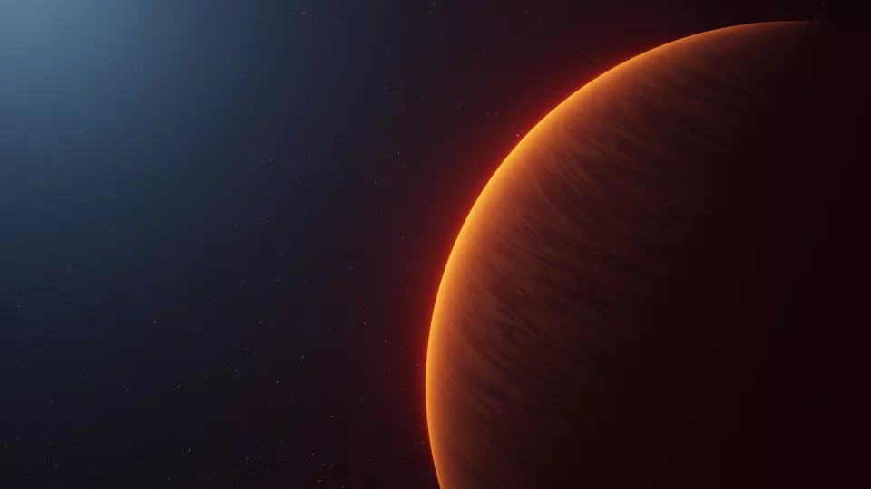 Illustration of an exoplanet in space