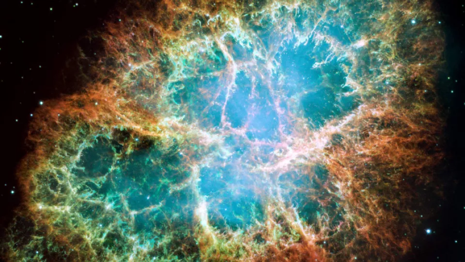 Image of The Crab Nebula ( NASA/ESA/J Hester Arizona State University)