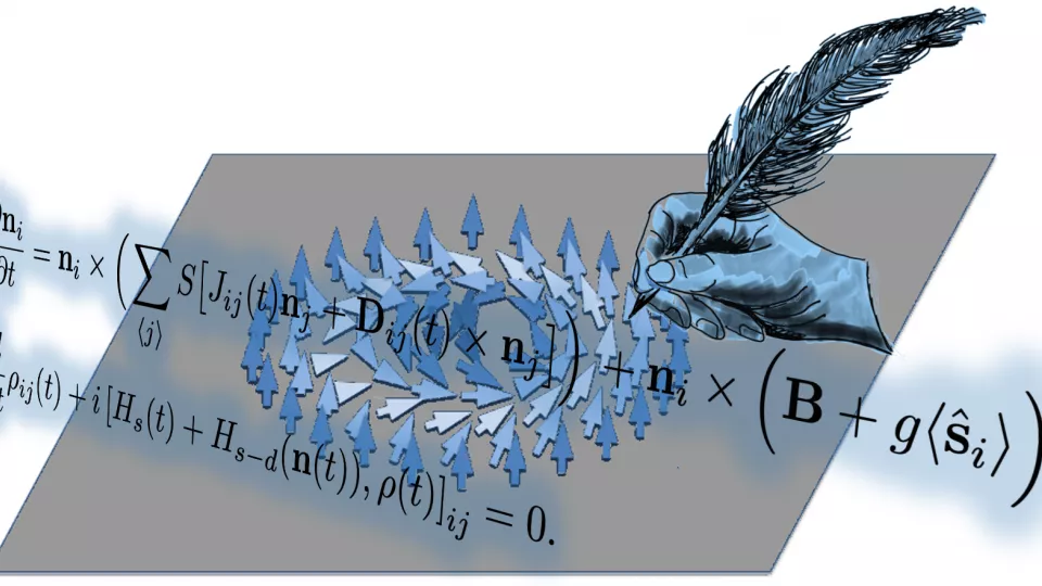 Illustration of a feather pen and an equation