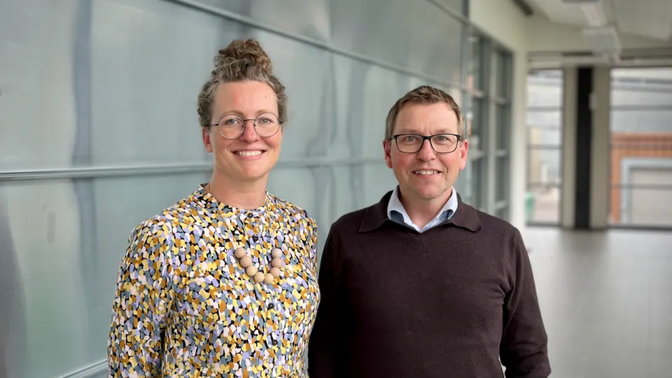 Marie Jönsson, grant manager Stem Cell Center and Mattias Magnusson, director of RAMP-UP at the Lund Research School in Stem Cell Biology and group leader at the Stem Cell Center. Photo: Alexis Bento Luis