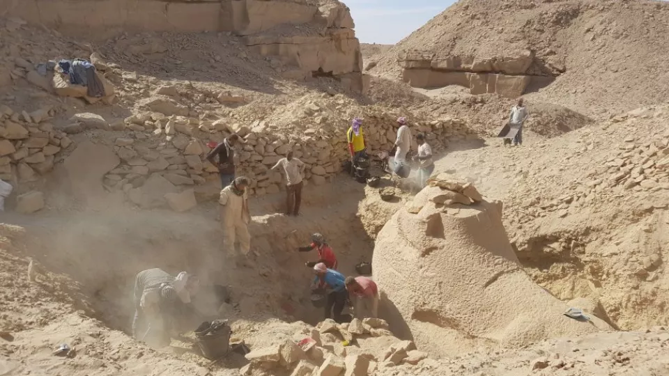Excavation at Gebel el Silsila, Egypt