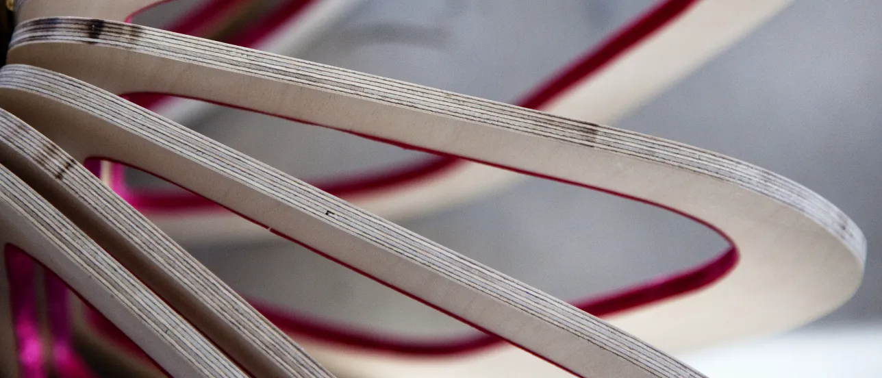 Close-up of an architectural detail in wood.