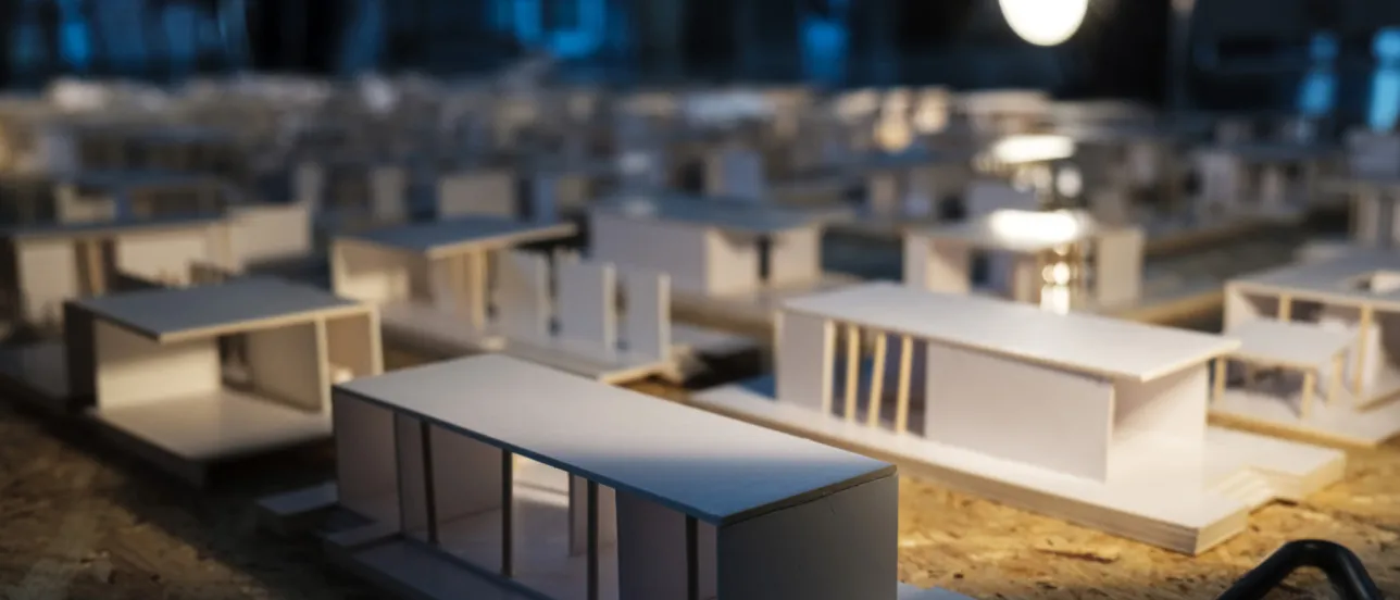Model constructions of houses.