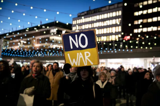Demonstration in Stockholm against the war in Ukraine. Photo: Moa Alexandersson/Unsplash.