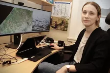 Lina Eklund is one of the researchers in the international team working to analyse satellite images of the destruction of Gaza.