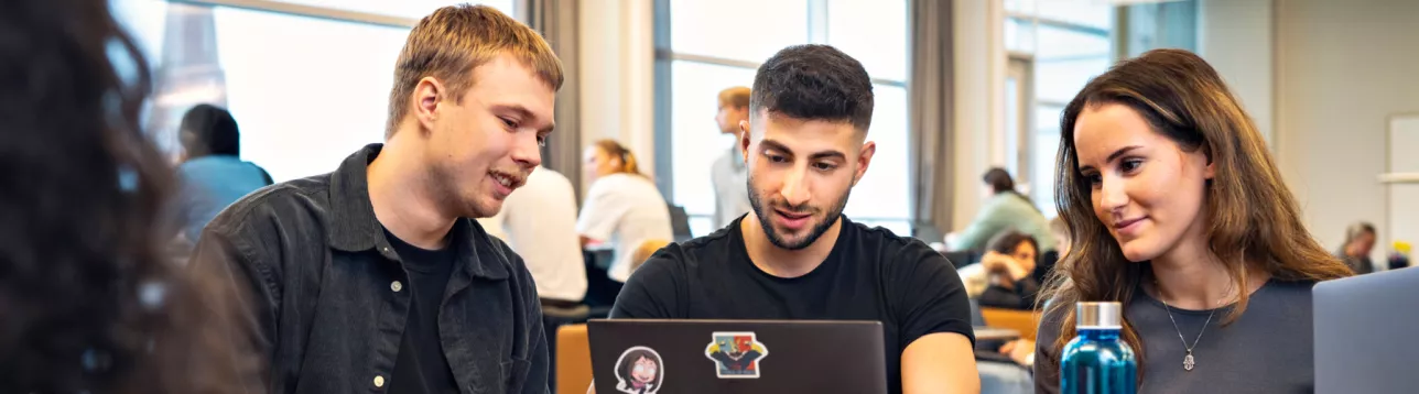 Students doing group work at Campus Helsingborg. Photo: Johan Persson.