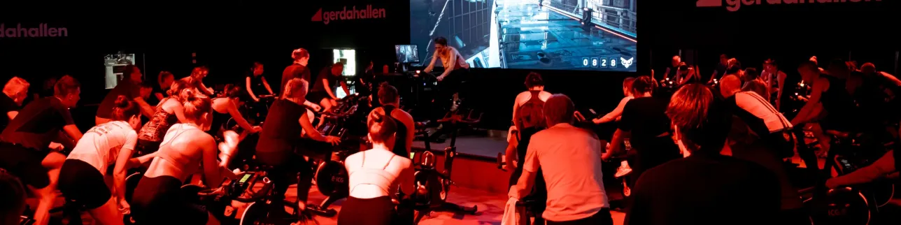 Spinning class in Gerdahallen. Photo.