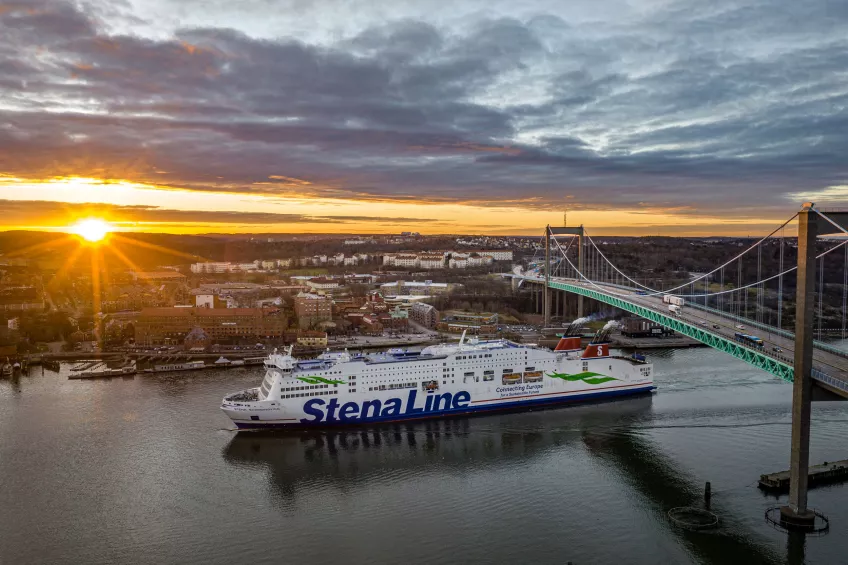 A large ferry leaving the harbour of Gothenburg