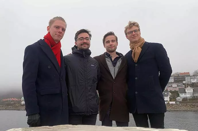 Dominykas Vidžiūnas, Lum Rexha, Jakob Hultström Palerius and Sebastian van Dijkman. 