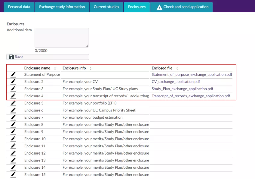 A print screen of a page in the SoleMove system where you upload relevant documents. 