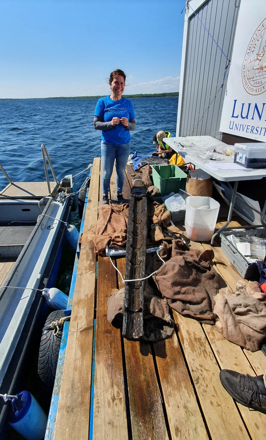 Paola Derudas on a platform at sea