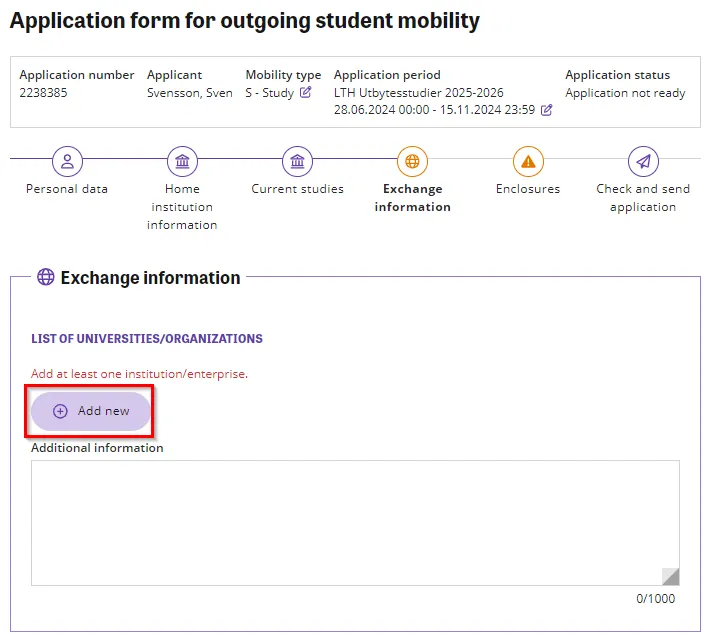 Screenshot from SoleMove - Exchange information. Photo