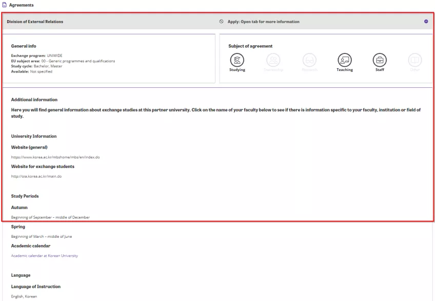 Agreement info in SoleMove. Screenshot.