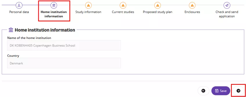 A printscreen of the Solemove system showcasing the Home institution tab.