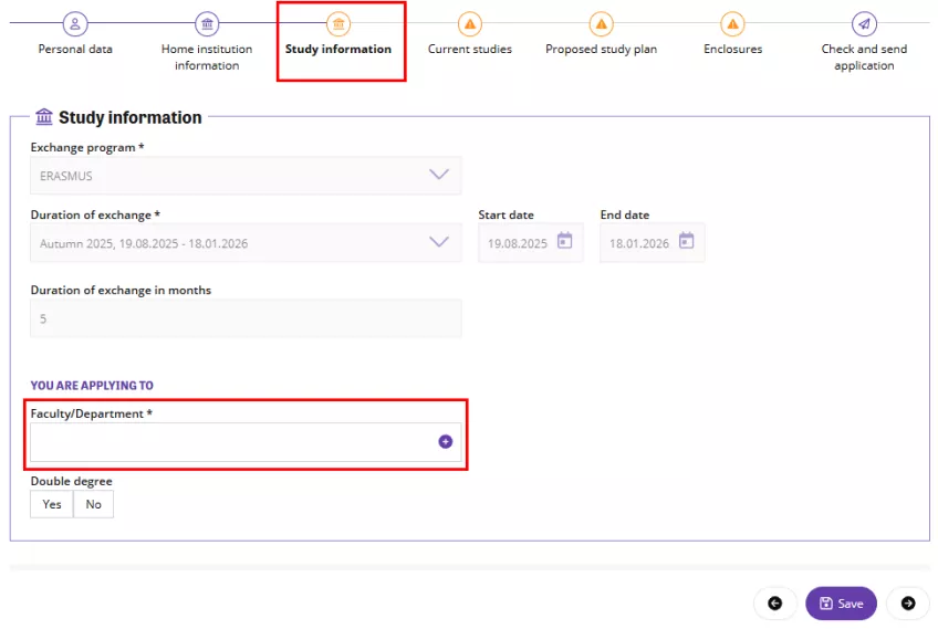 A print screen of the Solemove system showcasing where to add Study information.
