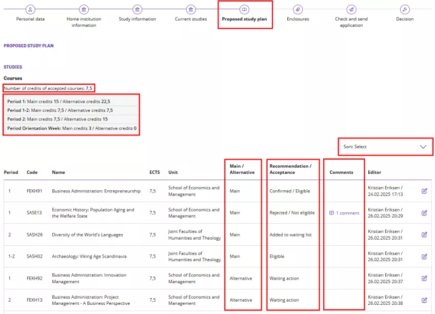 A print screen of the Solemove system showcasing the Add study plan section.