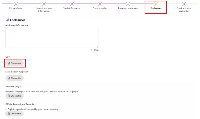 A printscreen of the Solemove system showcasing the Enclosure tab.
