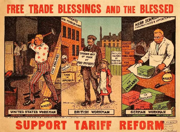 Anti free trade poster from the early 1900s