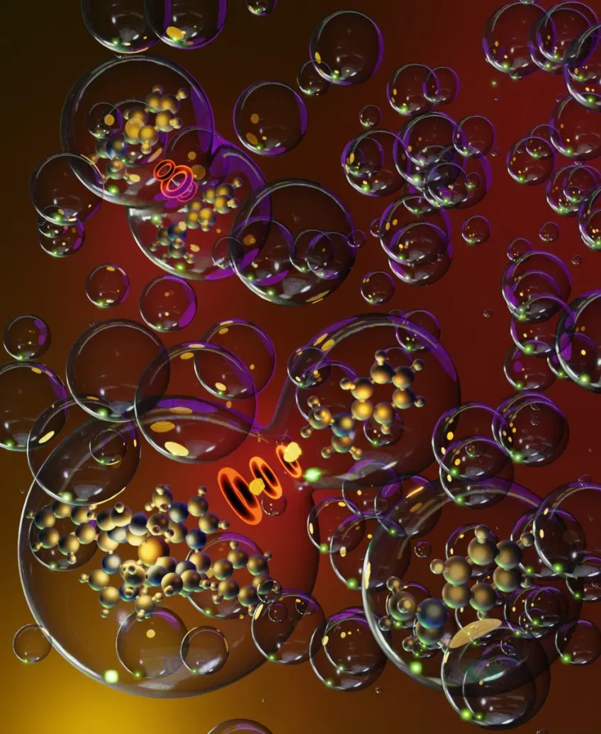 An illustration of complex molecular interactions in solution, studied through advanced calculations