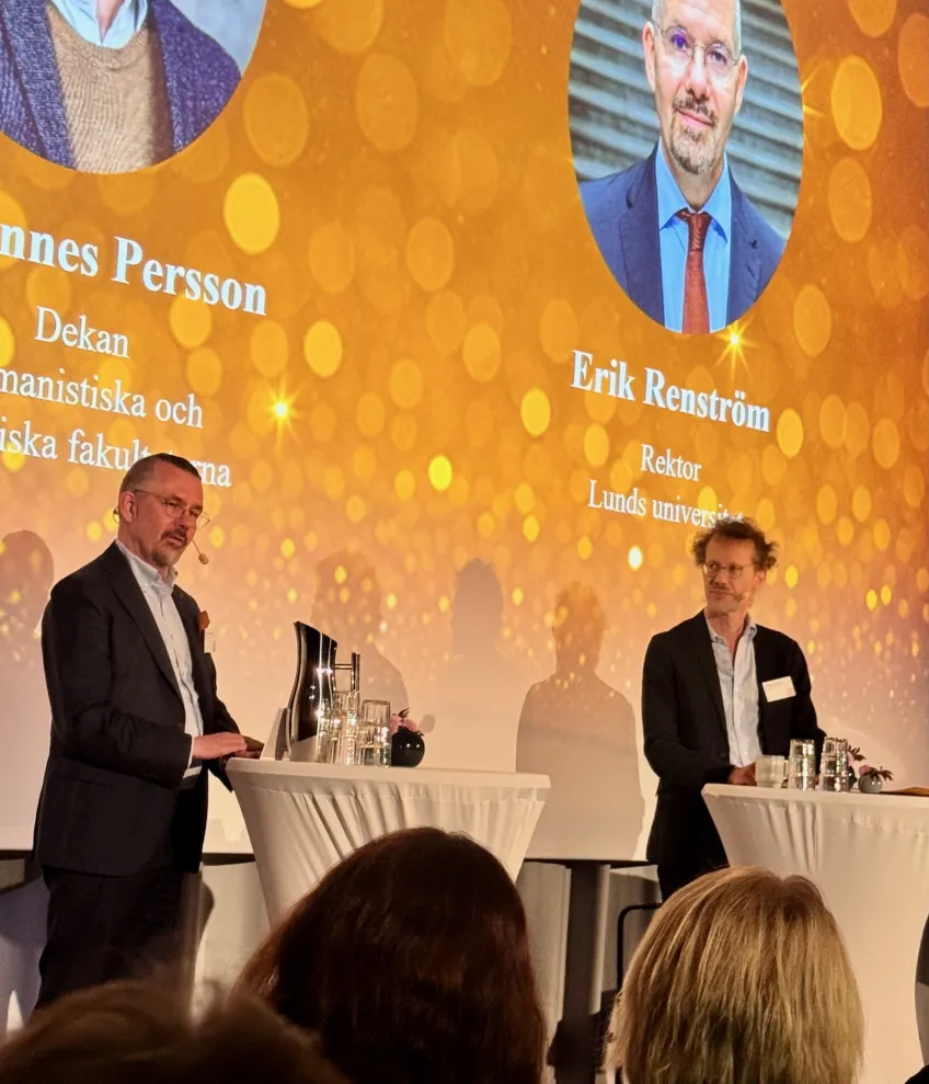 Vice-Chancellor Erik Renstr&ouml;m speaks at the launch 