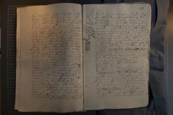 Two pages from an old, handwritten book