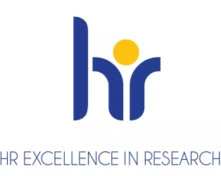 HR Excellence in Research logo in blue and yellow